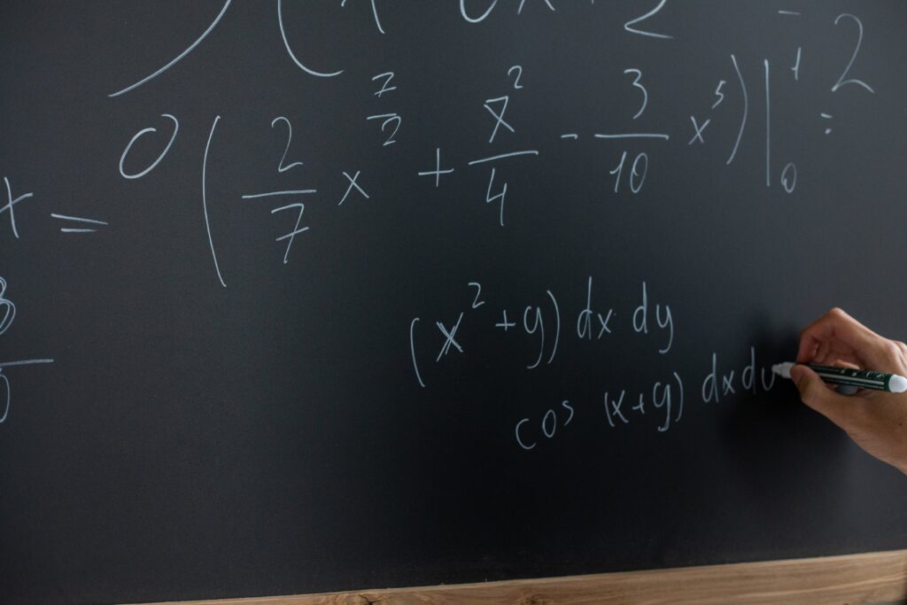 Math on a chalkboard